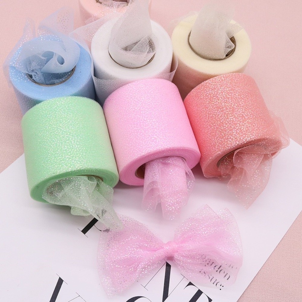 6CM 25Yards Crystal Sequin Rib - Ribbon Organza Roll 评论和价格