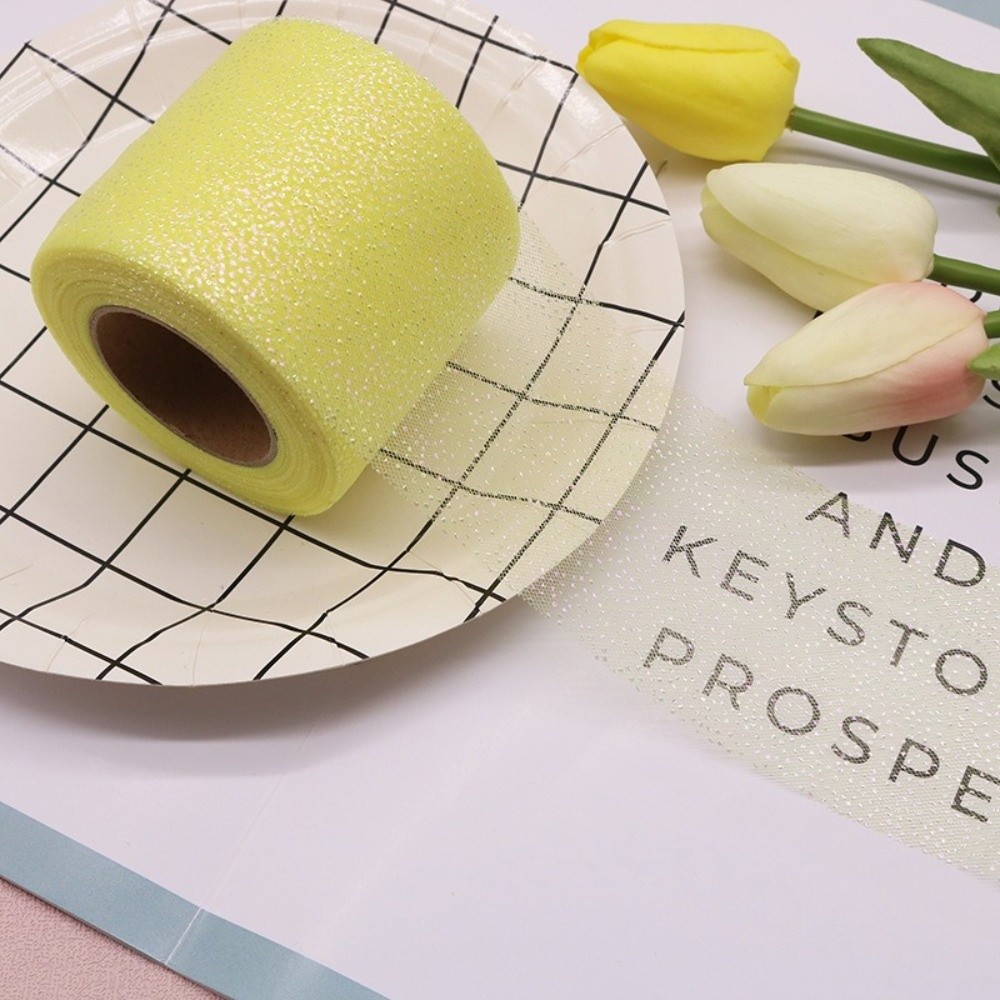 6CM 25Yards Crystal Sequin Rib - Ribbon Organza Roll 评论和价格