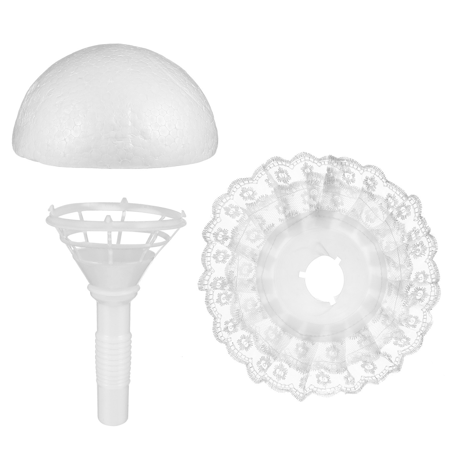 1Set Half Ball Lace Bouquet Ho - Bouquet Holder Foam 评论和价格
