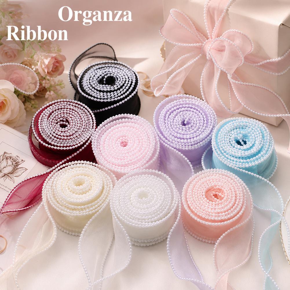 5Yards/Roll 4cm Pearl Fishtail - Ribbon Organza Roll 评论和价格