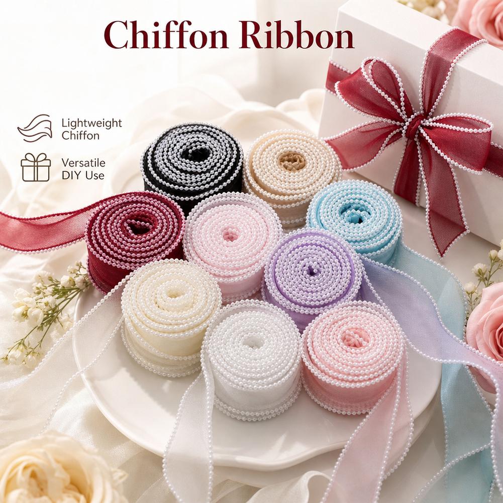 5Yards/Roll 4cm Pearl Fishtail - Ribbon Organza Roll 评论和价格