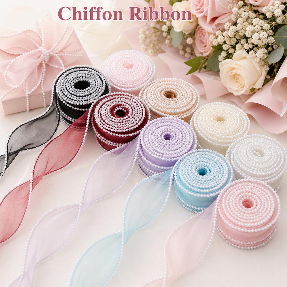 5Yards/Roll 4cm Pearl Fishtail - Ribbon Organza Roll 评论和价格