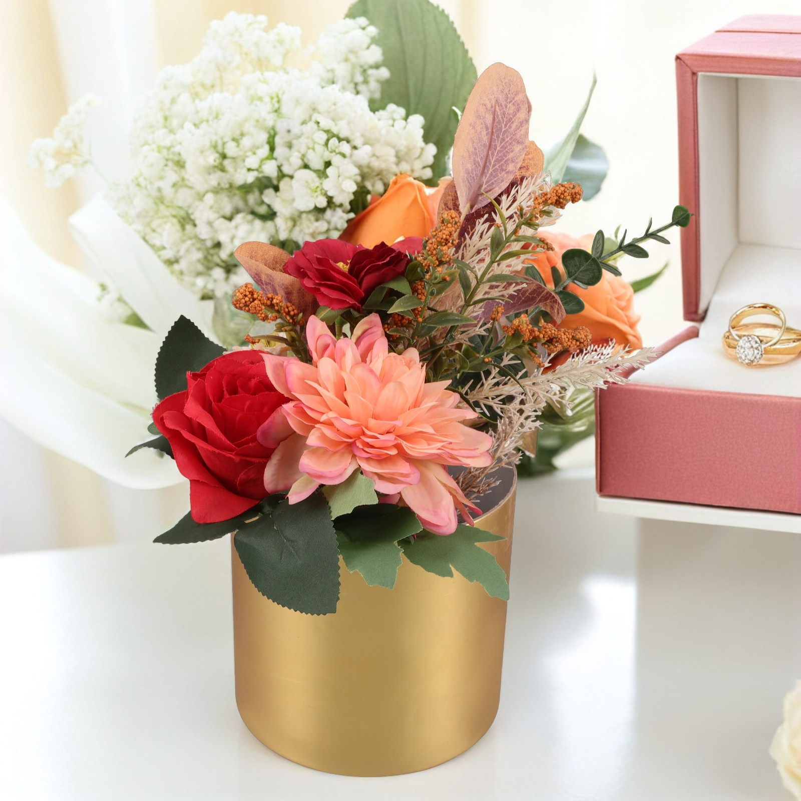 Elegant Round Floral Box Compa - Bouquet Holder Foam 评论和价格