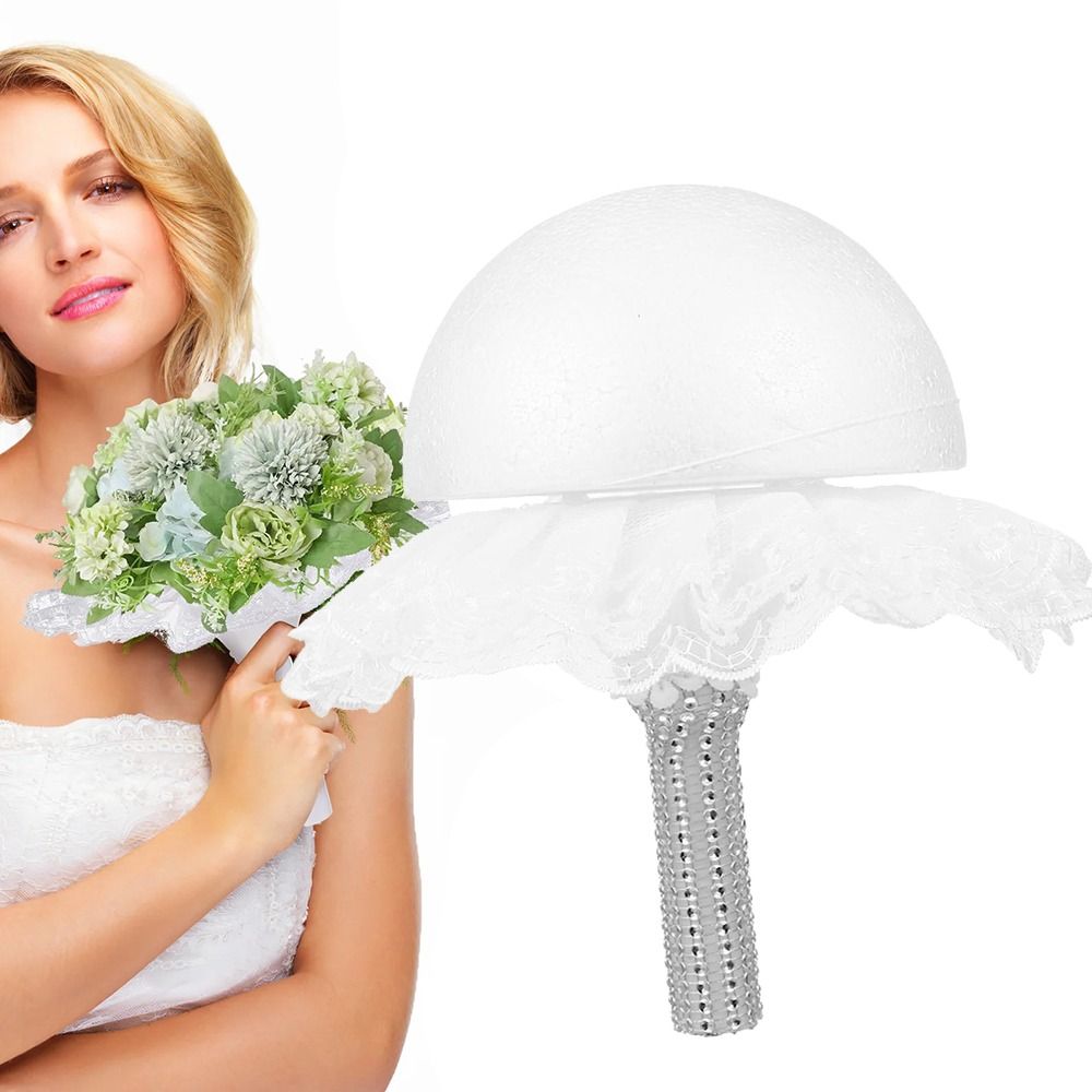 Fashion White Lace Foam Bouque - Bouquet Holder Foam 评论和价格