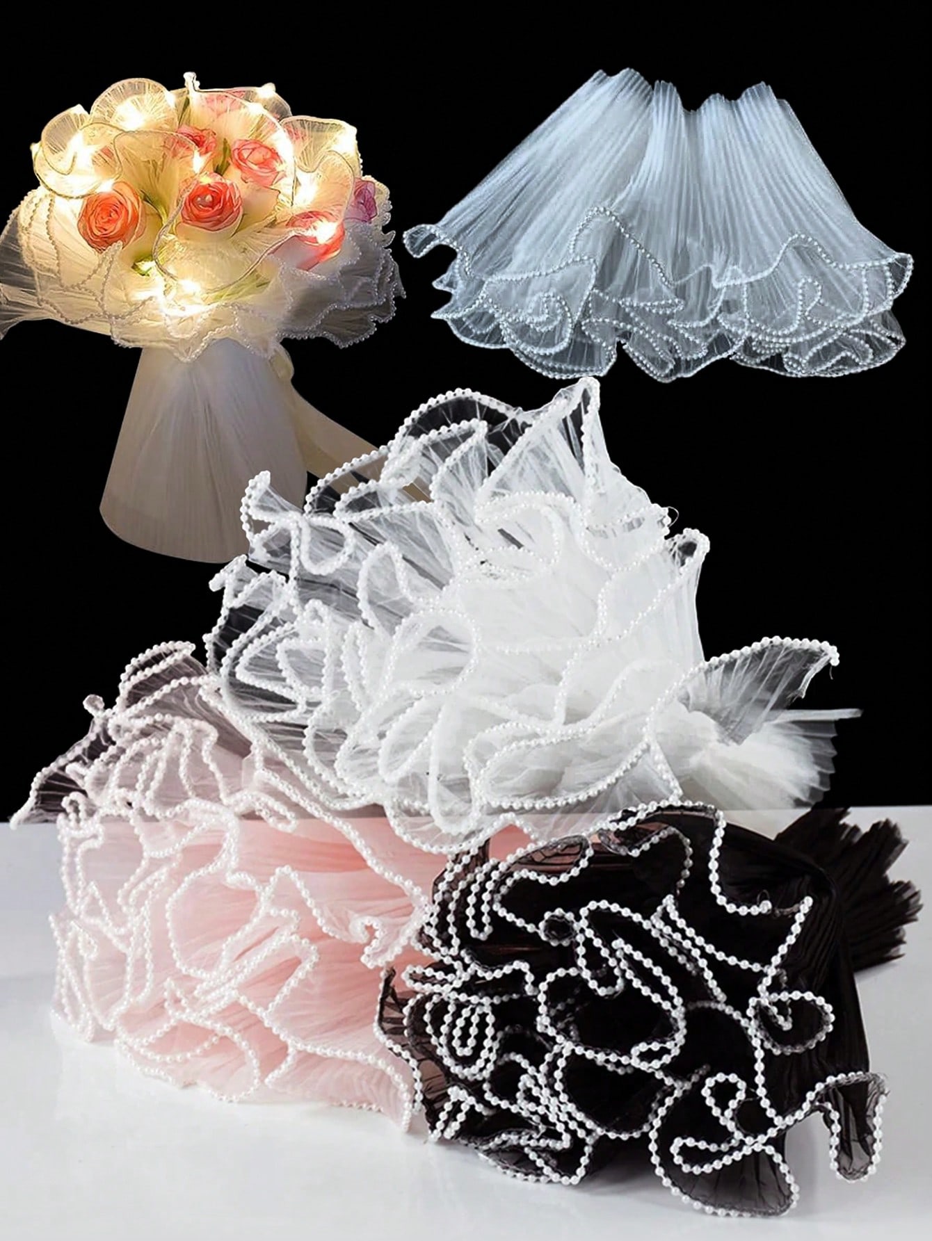 4Yards Faux Pearl Edge Flower  - Ae Florist Supply 评论和价格